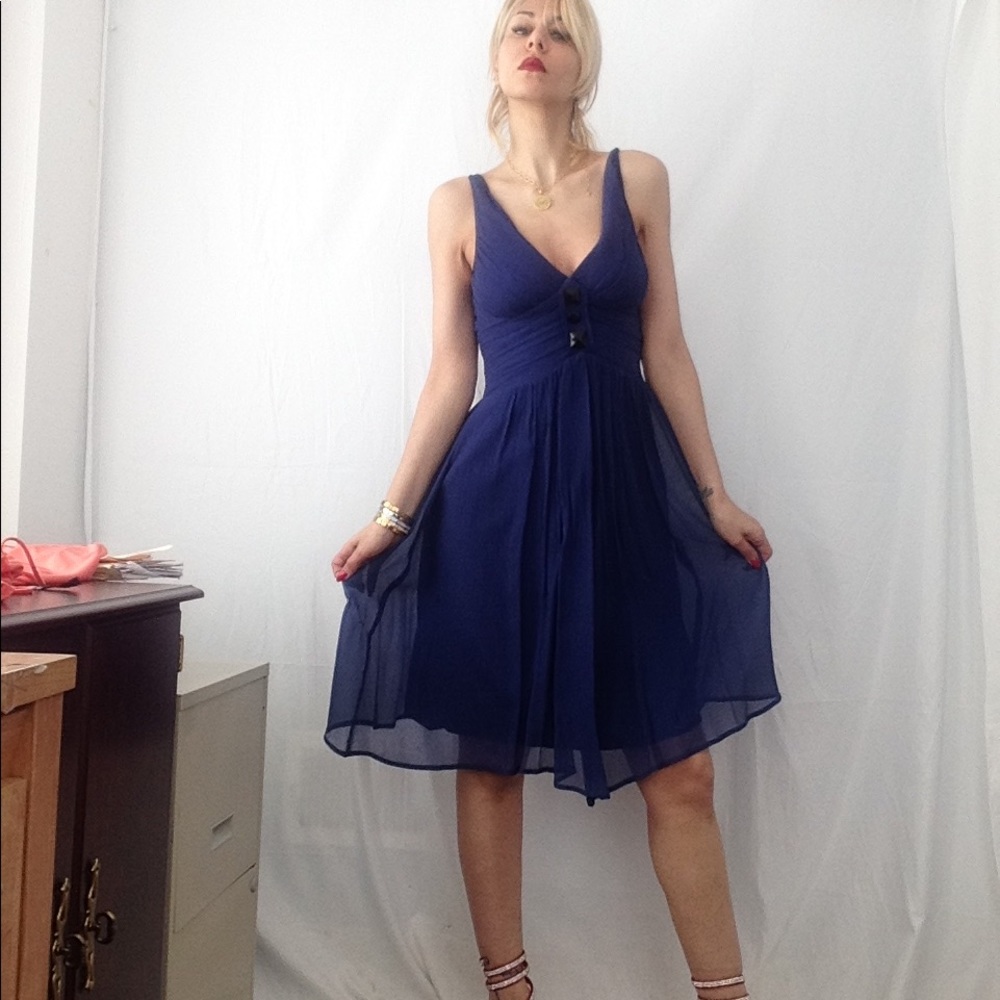 Express royal blue sleeveless midi dress